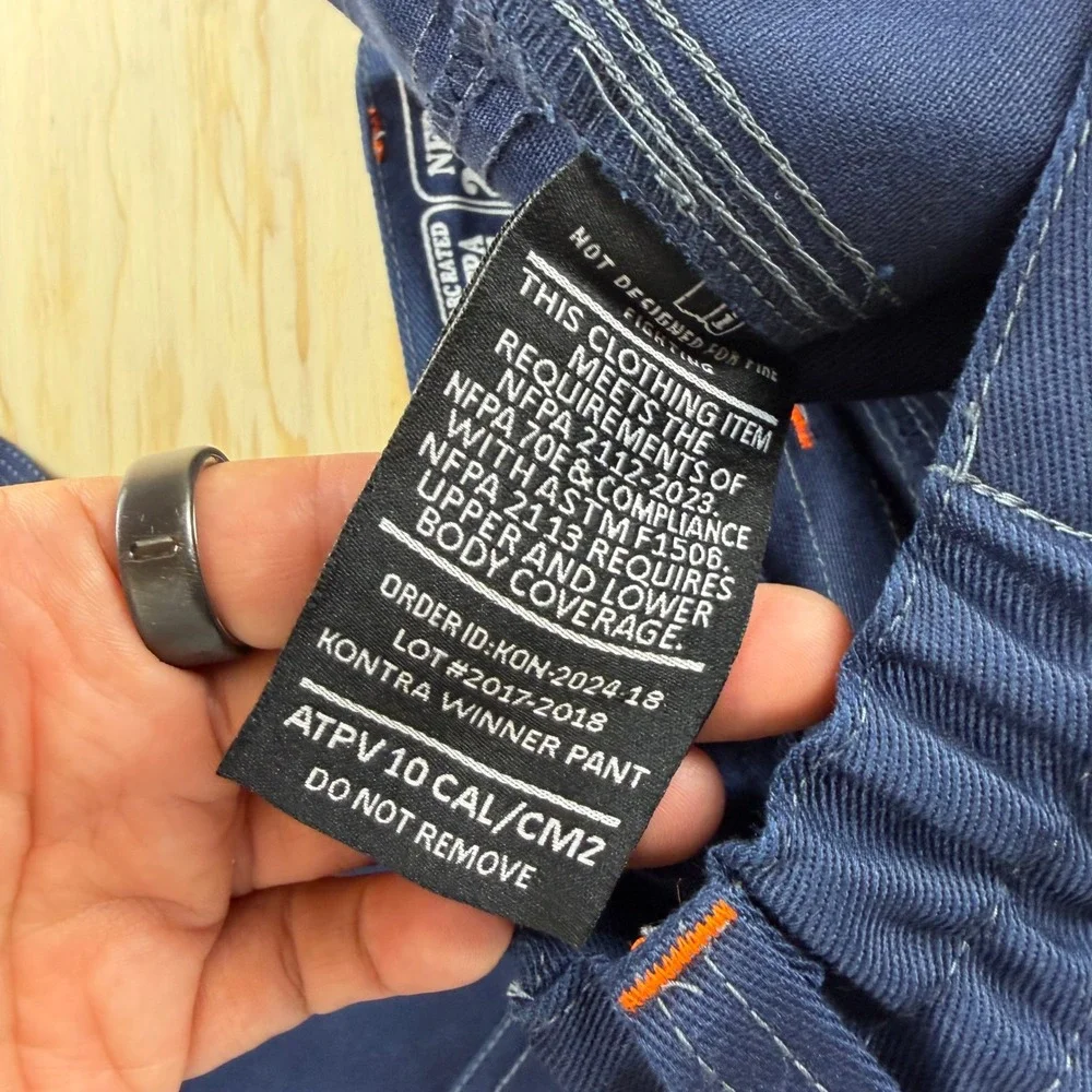 Kontra Winner FR Pants Mens 34/35x34 Navy Blue Flame Resistant ATPV 10 CAT2 Work